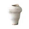 Jarrón de cerámica rústica blanco envejecido vintage de Jingdezhen, tarro de cerámica rústico estilo wabi-sabi, adorno decorativo artístico para sala de estar mueble de TV