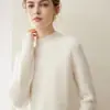Nueva colección de otoño e invierno: Suéter grueso 100% cachemira pura para mujer, con cuello semi-alto, estampado de orquídeas, mangas largas y diseño de jersey, perfecto como capa base.