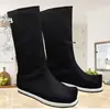 Botas Chinas Tradicionales con Punta Elevada para Danza Cosplay, Aumento de Altura Interior Hanfu, Botas de Jabón Estilo Chino para Hombres y Mujeres, Zapatos con Lazo, Zapatos de Boda, Botas para Fotografía Militar y de Oficial