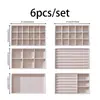 [Fabricante Original] Caja de Almacenamiento de Joyas de Terciopelo de Gran Capacidad con Bandeja Divisoria de Cajón Caja de Joyas