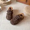 Otoño 2026 Nuevas Llegadas Unisex Niños Zapatos Birkenstock Moda Versátil Más Terciopelo Estampado de Leopardo Suela Suave Zapatos Pequeños de Cuero para Niñas