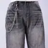 Corrente de Cintura Dupla em Metal Estilo Punk Hip-Hop Europeu e Americano para Homens e Mulheres, Acessório de Corrente para Jeans, Corrente de Calça Personalizada com Caveira