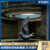 Escultura artística de fibra de vidrio para oficinas de ventas, escultura geométrica de animal grulla de acero inoxidable, hecha a medida para paisajismo de bienes raíces de nuevo estilo chino