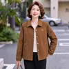 Nova Camisa Elegante com Gola para Primavera e Outono para Mães, Camisa Casual de Manga Longa para Mulheres de Meia-Idade e Idosas, Casaco Fino de Outono