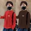 Y2138 # Camiseta Térmica de Base Masculina Outono e Inverno Quente Meia-Gola Alta Infantil para Crianças Maiores