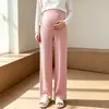 Pantalones de Pierna Ancha de Maternidad con Patrón de Espiga de Trigo Ropa de Abrigo Otoño e Invierno Soporte Abdominal Pantalones de Pierna Recta Tallas Grandes Pantalones Casuales de Maternidad con Forro Polar Pantalones Versátiles de Maternidad