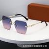 2025 Nuevas Gafas de Sol para Mujer Sin Marco de Alta Calidad Lujo Ligero Gafas de Sol Antivioletas de Calle Europeas y Americanas