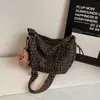 Bolso de Hombro Plegable Estampado de Leopardo Estilo Coreano 2025 Invierno Nuevo Aspecto Elegante Retro Bolso Tote Casual Estilo Occidental