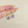Brincos de Laço Gota Estilo Palácio Luxo Leve, Vintage de Alto Padrão Moda Versátil Temperamento Personalidade Pequenos Brincos de Alto Padrão