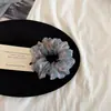 Diadema de Organza Esponjosa Floral Pequeña Retro Romántica para Mujer, Cuerda para el Cabello Versátil Estilo Coreano Suave, Accesorio para Moño