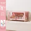 Vitrina de Cristal Rosa para Guardar y Exhibir Artículos, Vitrina a Prueba de Polvo, Armario de Almacenamiento, Vitrina para Figuras