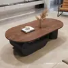 Mesa de centro de madeira maciça estilo vintage, design retrô, simples e elegante, adequada para salas de estar pequenas, modelo novo com toque de alta qualidade