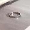 Anillo de acero inoxidable duradero con personalidad de moda japonesa y coreana, sencillo y hueco, con patrón de Gran Muralla clásica transfronteriza.
