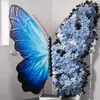 Decoración de ventana de exhibición de flores artificiales de mariposa gigante, soporte de mariposa floral, flor decorativa para accesorios de fotos y exhibición