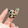 Estilo chinês Bonito Panda Broche Moda All-match Diamante-incrustado Animal Vintage Corpete Jaqueta Anti-running Pin Acessórios
