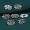 Plata esterlina S925 tinta negra palabra de bendición Ruyi botón accesorios retro viejo DIY hecho a mano material de cuentas joyería