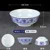 Melamina azul y blanco porcelana tazón para fideos tazón especial para tienda de fideos comercial plástico resistente a caídas tazón grande tazón de sopa polvo de caracol malatang tazón grande