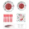 Decoración Navideña Transfronteriza de Temporada Diseño para Fiesta Plato de Papel Vaso de Papel Servilleta de Papel Mantel Plato Desechable para Cena Paquete de Vajilla