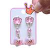 Venta al por mayor de fábrica versión coreana joyería para el cabello niños bebé resina corazón de bebé diamante colgante pendientes clip para uñas oreja