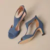 Sandalias de Boca de Pez de Talla Grande para Mujer con Tacón Fino, Sandalias de Moda con Cremallera Trasera y Punta Cerrada, Sandalias de Tacón Alto con Corte Lateral Transfronterizas para Mujer