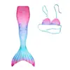 Traje de baño de cola de sirena para niños de comercio exterior europeo y americano, traje de baño para bebé con aletas, atuendo de actuación para niñas, secado rápido