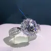 Sanjie wish Gran Venta Nuevo Estilo Anillo Cuadrado Princesa Incrustado Geometría Creativa Europea y Americana Anillo de Compromiso para Dama
