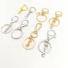 Llavero con cierre de mosquetón chapado en oro 18K14K, color fuerte y duradero, material DIY para muñecas hechas a mano, colgantes para bolsos de ganchillo, cierre de ocho con cadena