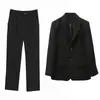 Conjunto de Terno Feminino Novo Estilo para Profissionais de Escritório e Estudantes Universitários, Traje de Negócios Formal, Blazer Preto, Versátil