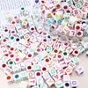 Cuentas de Letras del Zodiaco Coloridas Cuadradas Doradas y Plateadas, Estrellas, Luna, Corazón, Flores Letra para Manualidades DIY con Cuentas