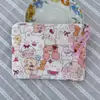Bolsa Cosmética Linda Azul Caricatura Mini Billetera Algodón Puro Bolsa Pequeña de Tela Auriculares Lápiz Labial Bolsa de Almacenamiento Portátil