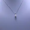 Colar de Pérolas de Água Doce Zhuji 8,5-9,5mm Pérola de Água Doce em Forma de Gota Pingente de Prata S925 Fabricante Atacado