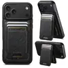 Funda para Teléfono Móvil Adecuada para iPhone 18 Pro, Portatarjetas Magnético Dos en Uno, Funda de Cuero con Soporte de Carga Inalámbrica Magsafe