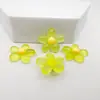 Flor Transparente de Cinco Pétalos DIY Accesorios para el Cabello Flor de Resina Cuerda para el Cabello Banda de Goma Adorno para la Cabeza Pendientes Pendientes Material