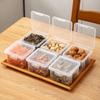 Caja de almacenamiento cuadrada abatible de escritorio, plástico, hermética, grado alimenticio, para nueces, snacks, caja de almacenamiento sellada