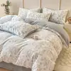 Novo Modelo 2026 230g Veludo Leitoso Luminoso Totalmente Fosco Conjunto de Quatro Peças - Padrão Floral [Estilo Lençol] Conjunto de Três Peças 1,2m