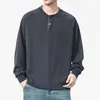 Sudadera casual de otoño con media cremallera para hombre, corte holgado, talla grande, top negro de manga larga, capa base versátil, ropa para hombre