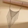Cadena de Malla Exagerada Europea y Americana Cadena de Suéter con Borla Triangular Moda de Nicho Personalizada Transfronteriza Collar de Gama Alta para Mujer