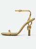 2026 Comercio Exterior Primavera/Verano Nuevos Zapatos de Mujer de Tacón Medio con Tacón Alto de Metal y Nudo de Cuerda, Punta Cuadrada, Diseño Único, Simples y Versátiles