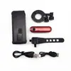 Lanterna de farol de liga de alumínio para bicicleta, lanterna horizontal de alto lúmen para ciclismo noturno em mountain bike, luz de bicicleta de quatro luzes com display digital de alto brilho