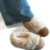 Zapatos Birkenstock Peludos Estilo Retro para Mujer, Deslizables de Invierno para Exteriores, Forro de Felpa, Cálidos, Zuecos Deslizables Perezosos, Zapatos de Algodón Redondos Lindos y Peculiares