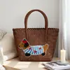 Cesta de Verduras Tejida de Perro Salchicha, Bolso de Mano Retro de Ratán, Bolso de Paja de Bambú, Bolso de Bambú Hecho a Mano, Bolso de Playa