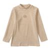 Camiseta de cuello alto medio para niños Otoño e Invierno Nuevo Estilo Niños y Niñas Tops Base Ropa Cálida para Bebés Rayas Versátil t