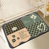 Tapete de Chão de Terra de Diatomáceas com Padrão Simples Pied-de-Poule para Banheiro de Casa, Entrada, Tapete de Entrada Absorvente de Água e Antiderrapante