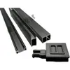 Juego de Riel para Puerta Corredera de Vidrio para Vidrio de 5-6 mm, Juego de Tres Piezas para Vitrinas y Armarios