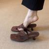Sandalias Casuales de Punta Cuadrada con Tiras Simples y Tacones de Aguja Elegantes y Versátiles, Chanclas para Mujer de Uso Exterior Súper Elegantes y Cómodas