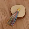Marcador de página con borla en espiral de hilo dorado de 8 cm, amuleto, borla de poliéster, amuleto de abanico, borla