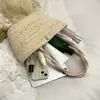 Bolso de Paja Tejido a Mano 2025 Nueva Moda Ins Estilo Vacacional Bolso Cesta de Verduras Bolso Bandolera de Ratán para Mujer Bolso de Playa
