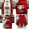 Corredor de Mesa de Natal Novo Transfronteiriço Linho Criativo Estampado Boneco de Neve e Papai Noel Jogo Americano Atmosfera Decorações de Mesa de Natal