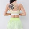 Sujetador Deportivo Cruzado de Color Contrastante para Mujer, Ropa de Exterior de Verano, Sujetador de Running a Prueba de Impactos de Alta Intensidad con Tirantes Finos y Almohadillas en el Pecho