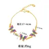 Nuevo Pulsera de Oro Arena de Vietnam Alto Sentido Color Esmalte Goteo de Aceite Mariposa Pulsera Marea Nacional Joyería de Larga Duración Sin Caída Suministro